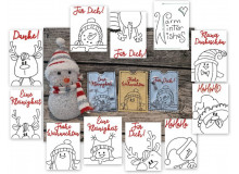 Stickserie ITH - 12 Geschenkkartenhüllen Weihnachten